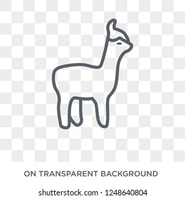 Alpaca icon. Trendy flat vector Alpaca icon on transparent background from animals collection. High quality filled Alpaca symbol use for web and mobile