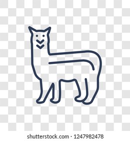 Alpaca icon. Trendy linear Alpaca logo concept on transparent background from animals  collection