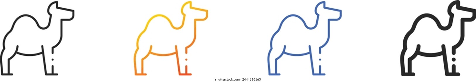 alpaca icon.Thin Linear, Gradient, Blue Stroke and bold Style Design Isolated On White Background