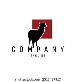 alpaca. fundo branco isolado mostrado do lado. melhor para logotipos, emblemas, ícones, adesivos de design, t-shirts.