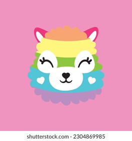 Alpaca lama cute face poster logo kids room decor t-shirt design print nursery eyes little sweet art wall design abstract inspiration sketch baby shower pet animal kitten girl bow 