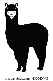 Alpaca Lama Silhouette Vector Illustration