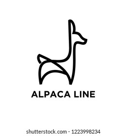 línea alpaca logotipo único animal icono diseños icono vectores