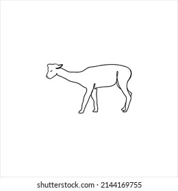 alpaca linear vector illustration isolated on white background. lama one line vector logo