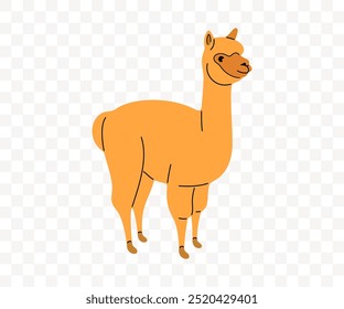 Alpaca o llama, animal, Diseño gráfico. Mascotas y mamíferos, granja y naturaleza, diseño e ilustración de Vector