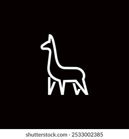 alpaca, llama home logo design simples minimalista moderno bold line logo vetor ilustração