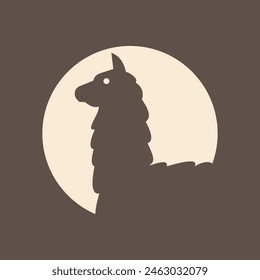 alpaca llama logo vector icon vector negative space style