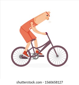 Alpaca or Llama Mascot rides a bicycle. Alpaca side view. Red basketball name form. Animal mascot. Vector flaming illustration of yana against white background.