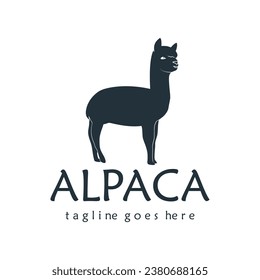 Alpaca-Logo-Cartoon-Ikone-Design Vektorgrafik Moderne einzelne Illustration