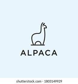 alpaca logo design icon vector silhouette illustration