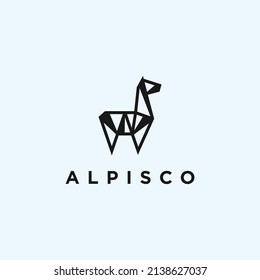 alpaca logo design icon vector silhouette illustration