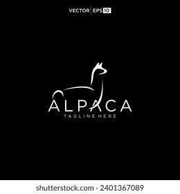 Alpaca Logo-Design-Symbol Vektorgrafik-Silhouette-Illustration