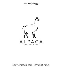 Alpaca Logo-Design-Symbol Vektorgrafik-Silhouette-Illustration