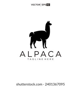 Alpaca Logo-Design-Symbol Vektorgrafik-Silhouette-Illustration