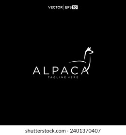  Alpaca Logo-Design-Symbol Vektorsilhouette