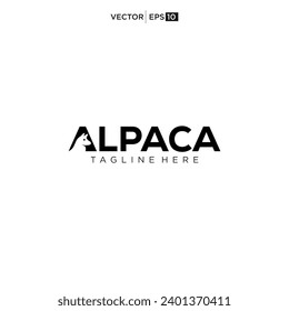  Alpaca Logo-Design-Symbol Vektorsilhouette