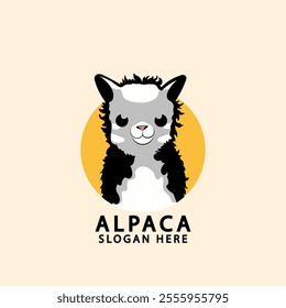 Alpaca logo design template vector