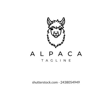 Alpaca Logo Design Vektor-Symbol flache Illustration