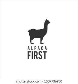 Alpaca Logo Goat Vector Animal Icon Simple Black Bold Silhouette Template