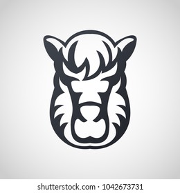 Alpaca logo icon design, vector illustration