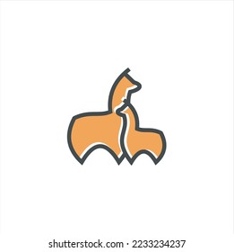 alpaca logo inspiration icon vector silhouette illustration