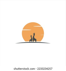 alpaca logo inspiration icon vector silhouette illustration