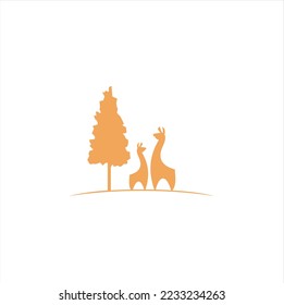 ícono de inspiración del logotipo alpaca ilustración de la silueta vectorial