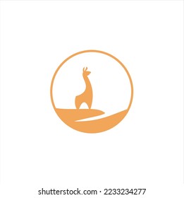 alpaca logo inspiration icon vector silhouette illustration