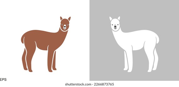 Alpaca logo. Isolated alpaca on white background