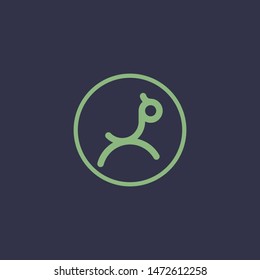 alpaca logo jumps in green