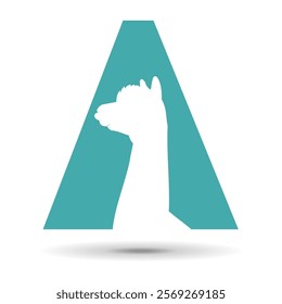 Alpaca Logo letter A silhouette logo