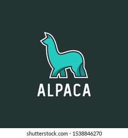 alpaca logo, modern flat vector shape