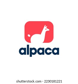 Alpaca Logo Silhouette Vektor. süßes Lama- oder Alpaca-Logo, Design-Symbol, Vektorgrafik