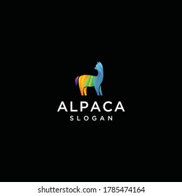 alpaca logo vector colorfull .