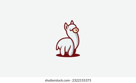 alpaca logo vector design template