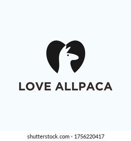 alpaca love logo. llama icon