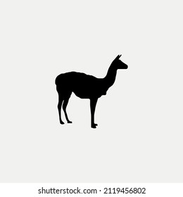 Alpaca outline silhouette vector illustration