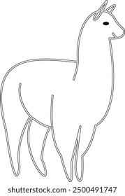 Alpaca with outline, alpaca vector, alpaca illustration, llama, llama vector