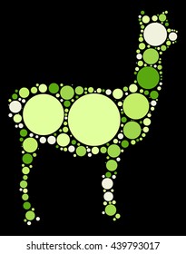 Alpaca shape vector design by color point