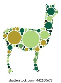Alpaca shape vector design by color point
