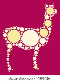 Alpaca shape vector design by color point
