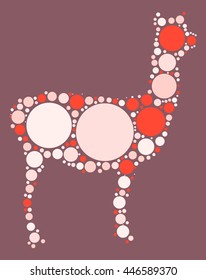 Alpaca shape vector design by color point