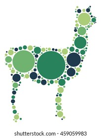 Alpaca shape vector design by color point