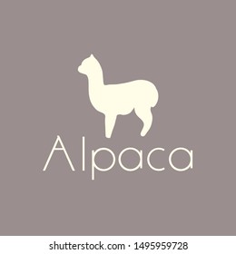 Alpaca sign illustration soft nature wool lama