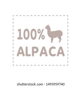 Alpaca sign illustration soft nature wool lama