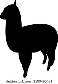 Alpaca Silhouette elegant im Profil