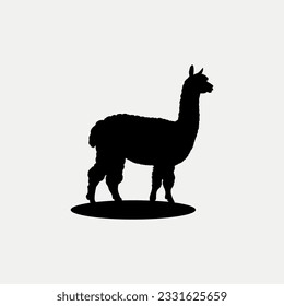 Alpaca Silhouette graphic element Illustration template design