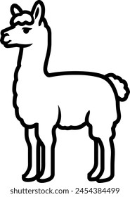 Alpaca silhouette icon in black color. Vector template design.