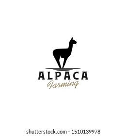 Alpaca Silhouette Logo Design - Animal Ranch