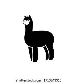 Alpaca sillhouette. Logo icon vector illustration.